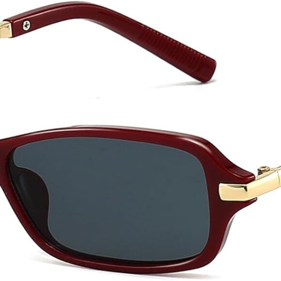 Retro Rectangle Sunglasses Women Men Trendy UV400 90s Small Square Glasses - Picture 1 of 6
